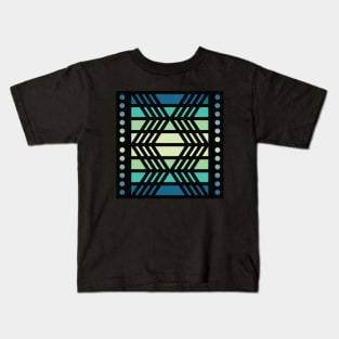 “Dimensional Funk” - V.3 Blue/Green - (Geometric Art) (Dimensions) - Doc Labs Kids T-Shirt